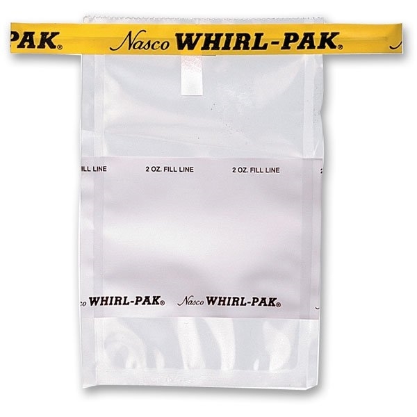 Pack of 500 Nasco Whirl-Pak B01297WA Sample Bags with White Write-On Strip 