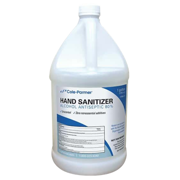 Picture of HAND SANITIZER, COLE-PARMER, 80% ALCOHOL, 1 GALLON